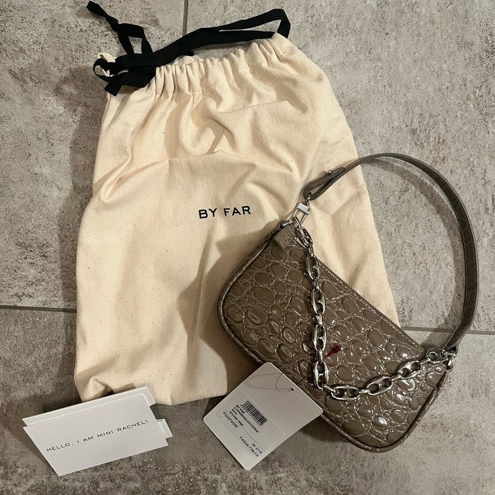 NWT By Far Mini Rachel Bag in Mud
